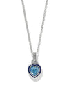 BRIGHTON JM0315 HALO GEMMA HEART AQUA NECKLACE