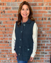 FOCUS BW101 COTTON BIG WAFFLE VEST WITH POCKETS DARK TEAL