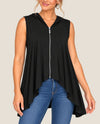 BY JJ IT-247 ZIP JERSEY HOODED VEST BLACK