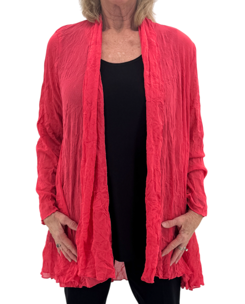 BY JJ ME-311 MESH CARDIGAN PAPAYA