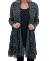 BY JJ ME405P ABSTRACT CRINKLE MESH JACKET GREY