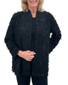 BY JJ TH-EL101J EYELASH KIMONO CARDIGAN BLACK