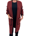 BY JJ TH-SK114 LONG PATCH STITCH CARDIGAN SPICE