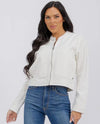 B COATURE DJ002 FULL ZIP DENIM JACKET white