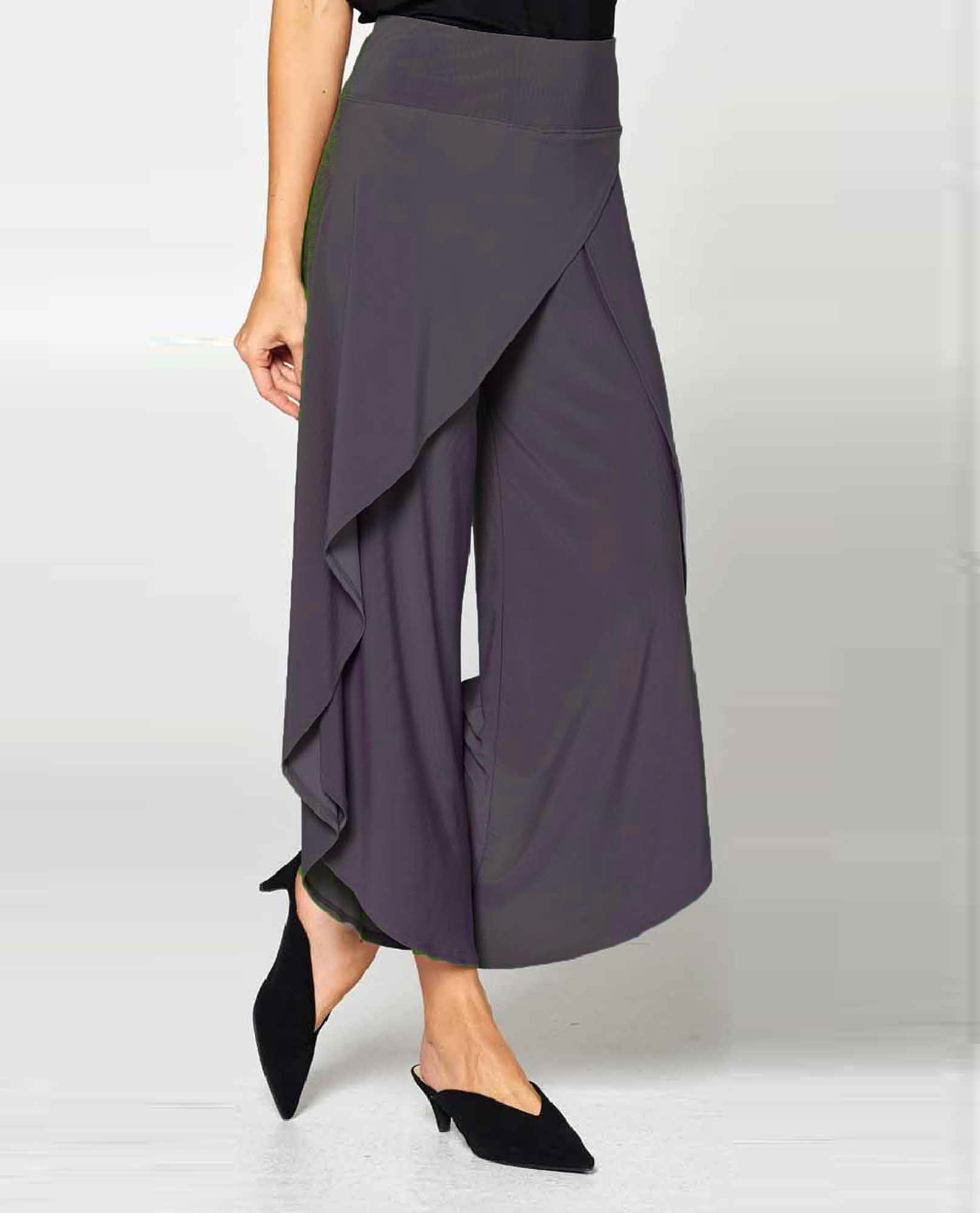 Split Rear Pants By JJ Split Pant - Comfortable & Trendy Wide Leg Elastic Waist Pants ...