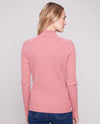 CHARLIE B C2754 RIBBED MOCK NECK SWEATER PRIMROSE