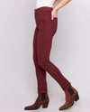 CHARLIE B C5309X TWILL JEAN HEM CUFF CABERNET