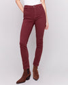 CHARLIE B C5309X TWILL JEAN HEM CUFF CABERNET