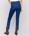 CHARLIE B C5579 BEADED BOTTOM PANT INDIGO