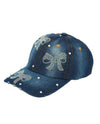 CAP00850 BLING BOW BASEBALL CAP DENIM