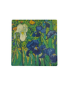 CERAMIC SQUARE CORK BACK COASTERS IRIS LARGE