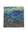 CERAMIC SQUARE CORK BACK COASTERS STARRY VILLAGE