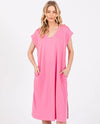 CES FEMME DLU51337 FLIP FLOP MIDI DRESS PINK