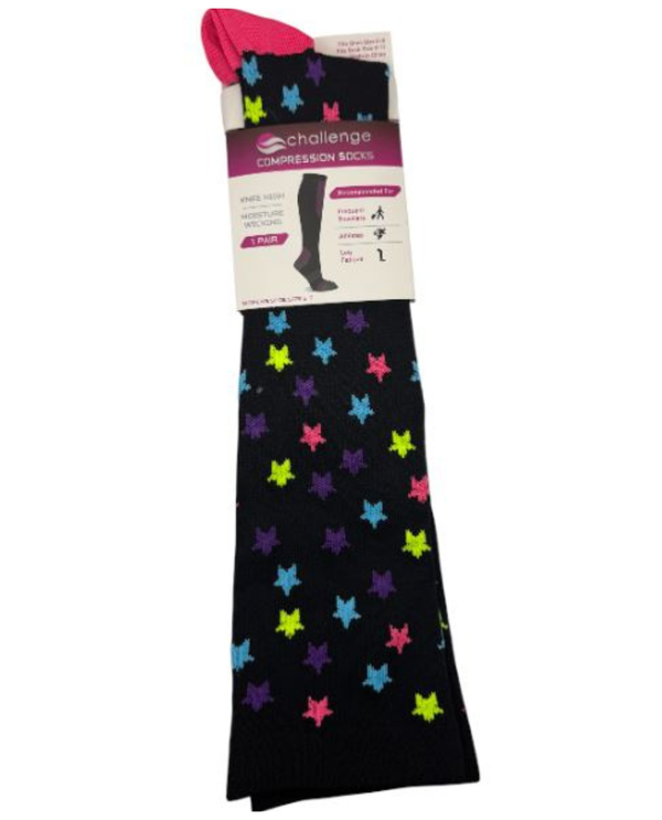 CG-COMP-110 PATTERN COMPRESSION SOCK BLACK/STAR