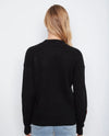 CHARLIE B C2012 DROP SHOULDER FLOWER APPLIQUE SWEATER black