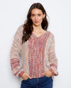 CHARLIE B C2057 LONG SLEEVE DROP SHOULDER V-NECK SWEATER