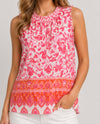 CHARLIE B C4529RP BORDER PRINT TANK pink