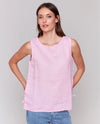 CHARLIE B C4592 TIE SIDE LINEN TANK BEGONIA