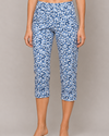 CHARLIE B C5259 PRINT CAPRI PANT ROYAL BLUE