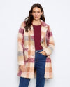 CHARLIE B C6141ZR PLAID BOUCLE KNIT COAT ginger