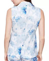 CHARLIE B C6356P FLORAL SLEEVELESS BLAZER blue