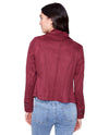 CHARLIE B FAUX SUEDE JACKET CABERNET