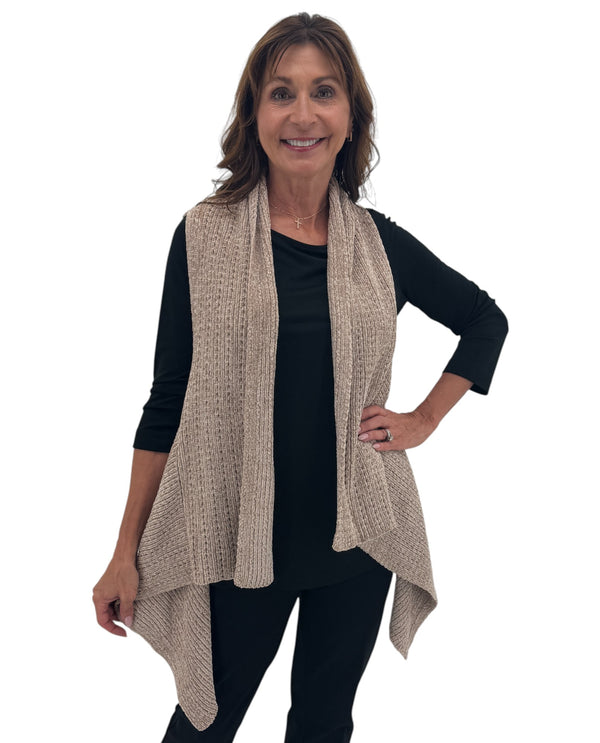 TH-59509 CHENILLE COLLAR SWEATER VEST