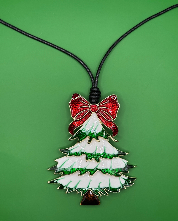 CHRISTMAS TREE WITH BOW EM40008 WHITE TREE