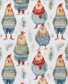 CJ BELLA CO CX13 TEA TOWELS 104 CHICKENS IN SWEATERS