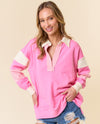 CLMT2009 OVERSIZED POLO TOP BUBBLE GUM PINK