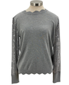COCO BLEU TH-SE1001 SEQUIN SLEEVE SWEATER GREY