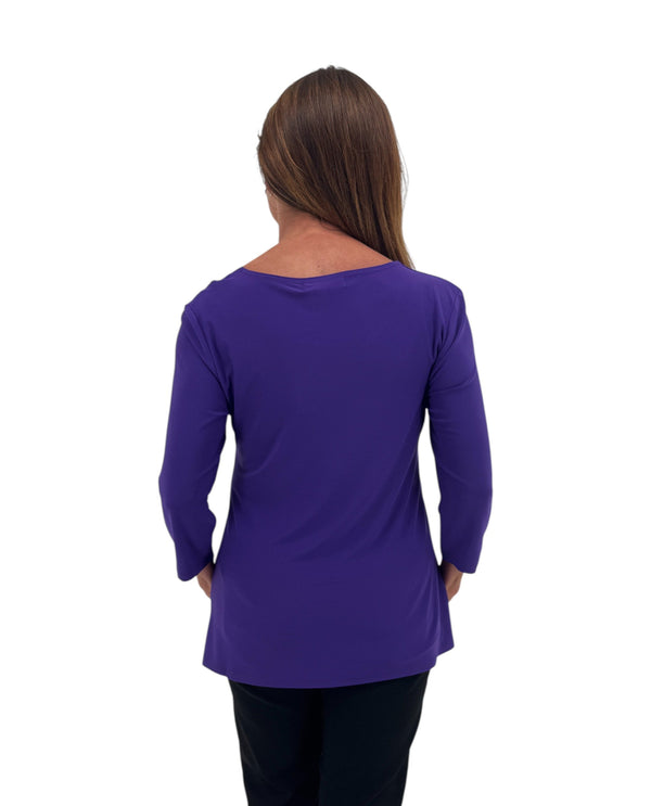 CREATION 3/4 SLEEVE SOLID TOP PLUM