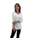 CREATION 3/4 SLEEVE SOLID TOP WHITE