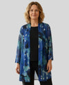 CREATION A303-1-K10 MID-LENGTH PRINT MESH CARDIGAN royal blue