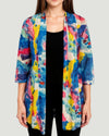 CREATION A303-J17 PRINT CARDIGAN ROYAL