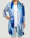 CREATION A303-J22 PRINT CARDIGAN BLUE