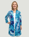 CREATION A303-J5 PRINT CARDIGAN AQUA