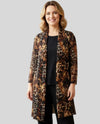 CREATION A303-K6 LEOPARD PRINTED MESH CARDIGAN black