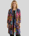 CREATION A303-K8 PRINTED MESH CARDIGAN hot pink