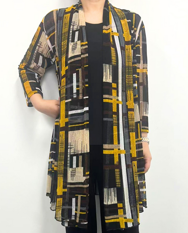 CREATION A303 H11 PRINT MESH CARDIGAN