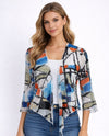 CREATION A357-J1 PRINT BOLERO BLUE