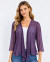CREATION A513 SOLID MESH BOLERO PURPLE