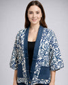 CREATION AM607 DENIM TRIM JACKET BLUE & WHITE