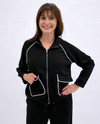 CREATION AM620 CONTRAST PIPING ZIP JACKET