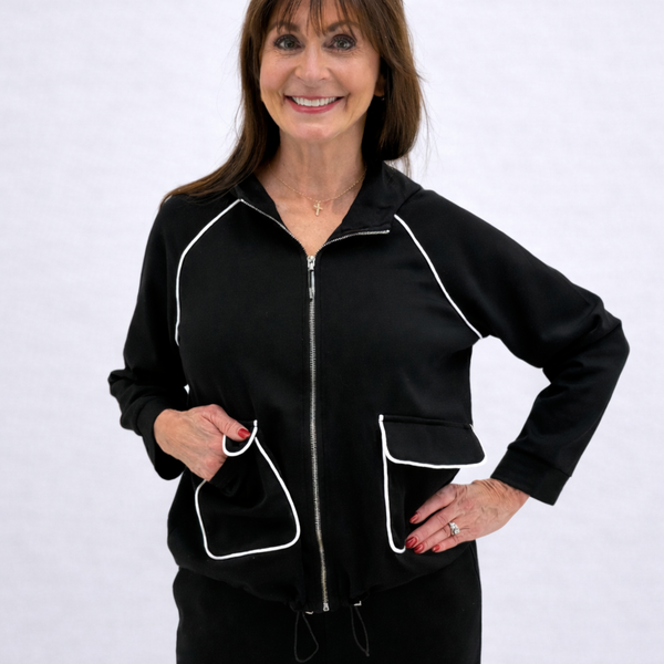 CREATION CONTRAST PIPING ZIP JACKET