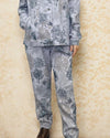 CREATION AM676 FLORAL DRAWSTRING PANT GREY
