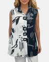 CREATION AM702 PATTERN BTTN TOP BLACK