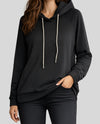 CREATION AM825 DRAWSTRING COWL TOP black