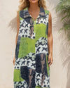 CREATION ART29 SLVLSS ZIP PRINT DRESS LIME