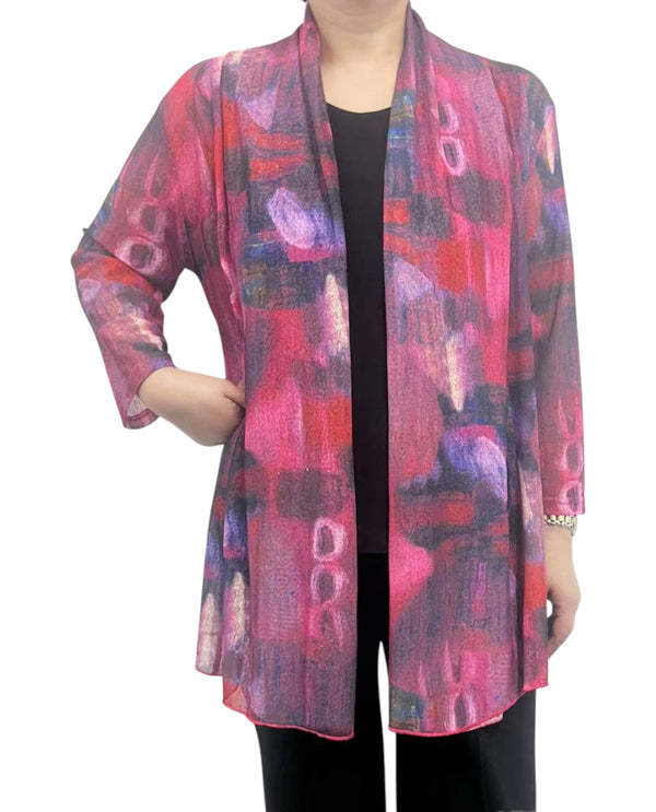 CREATION PRINT ONION SKIN CARDIGAN ANNE